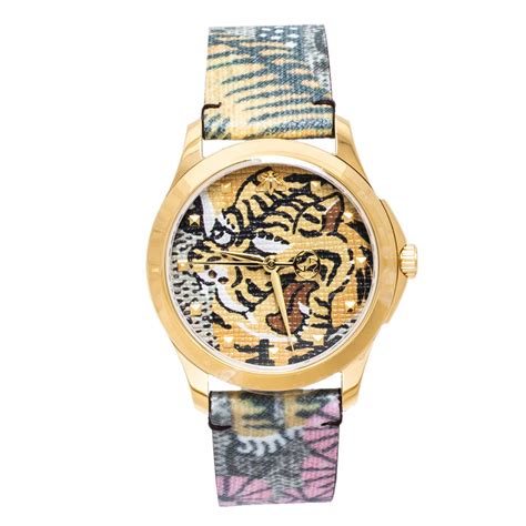 gucci le marché des merveilles tiger watch|GUCCI Stainless Steel Canvas 38mm Le Marche Des .